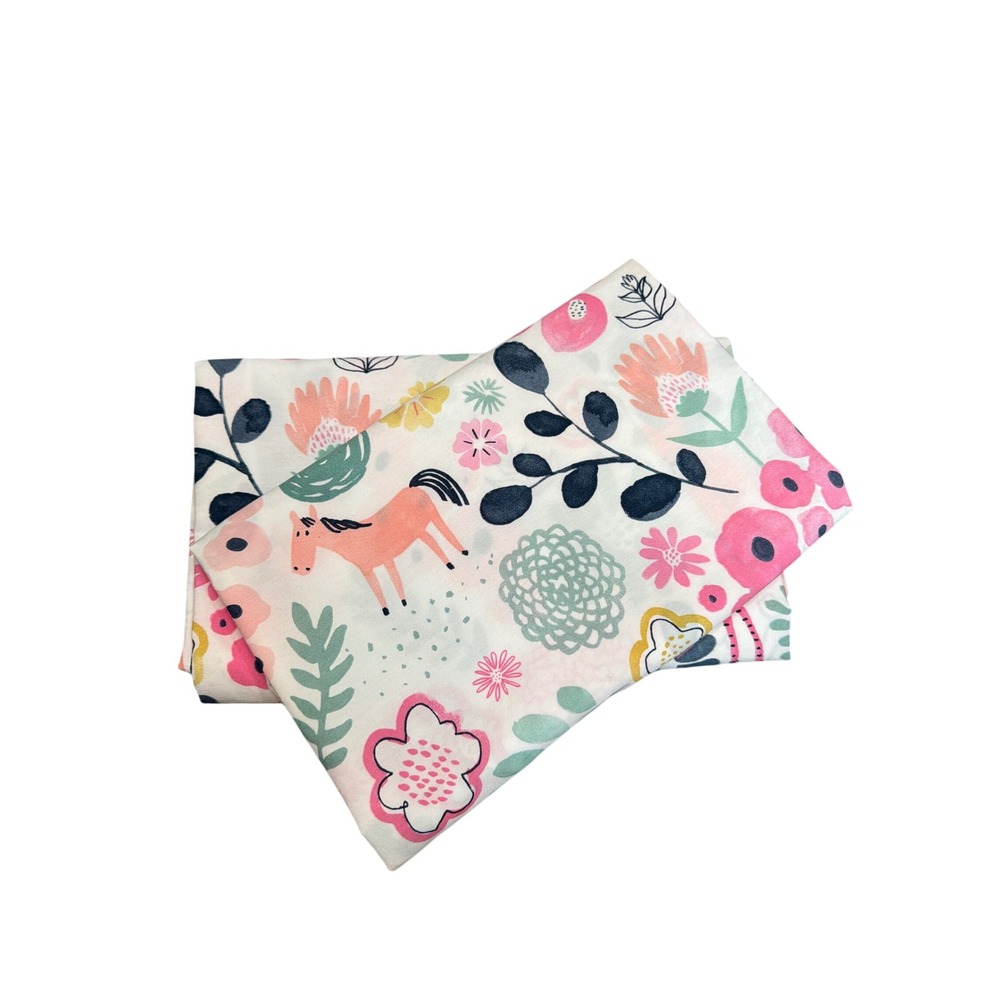 Pottery Barn Kids Sasha Garden Organic Cotton Standard Pillowcase Set 2pk Pink